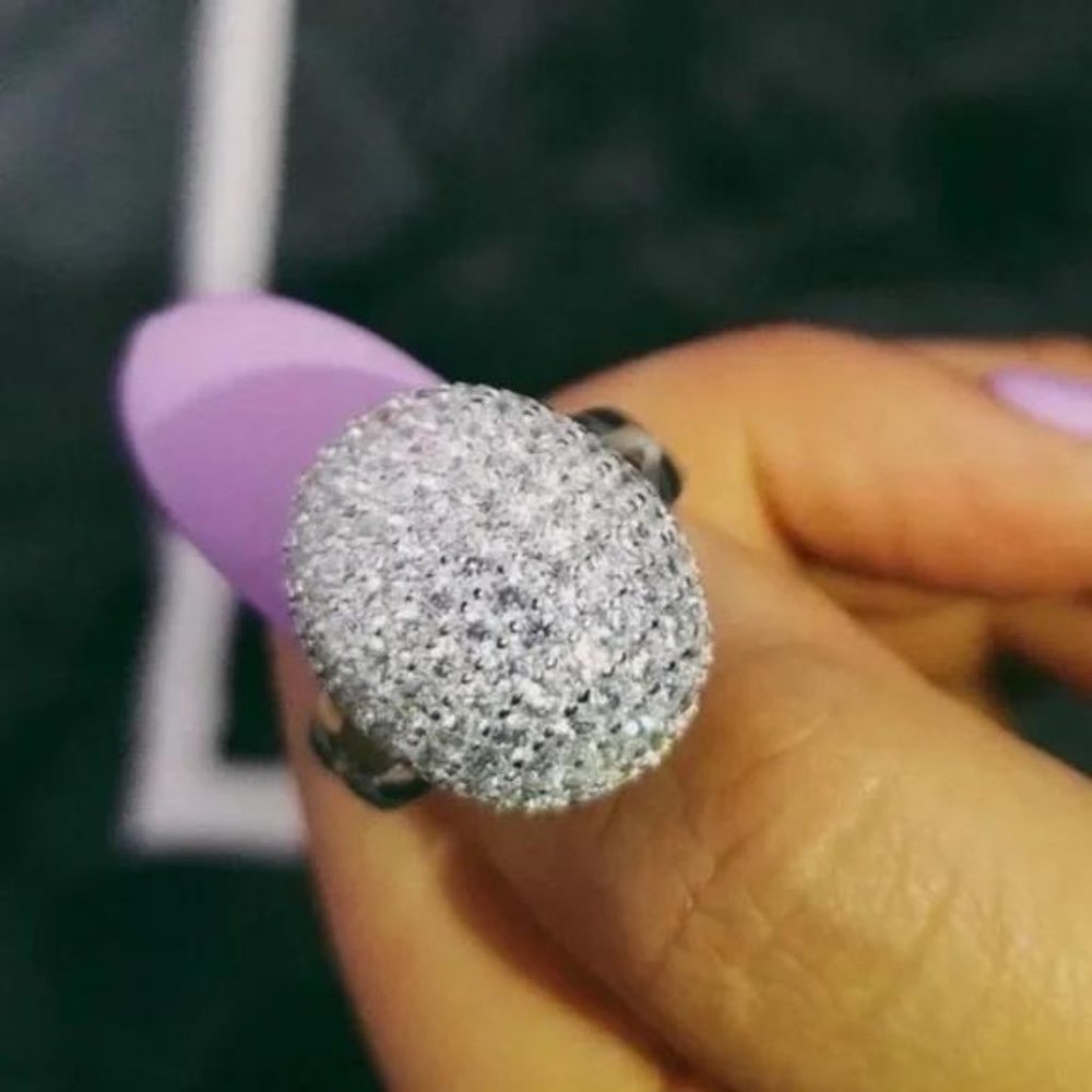 NEW BELLA 925 STERLING SILVER DIAMOND RING, CUTE RING, SHINY RING. - Picture 3 of 7